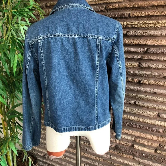 Ann Taylor Denim Jean Double Breasted Nautical Sailor Jacket - Picture 4 of 6